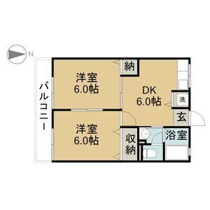 2DK 間取り図