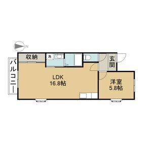 1LDK 間取り図