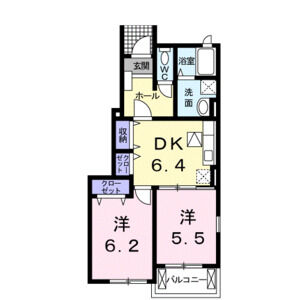 2DK 間取り図