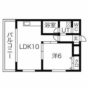 1LDK 間取り図