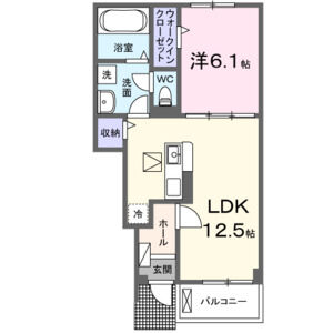 1LDK 間取り図