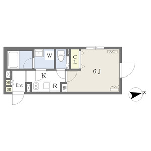 1K 間取り図