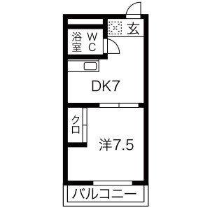 1DK 間取り図