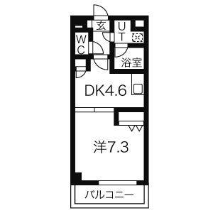 1DK 間取り図