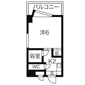 1K 間取り図