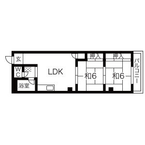 2DK 間取り図