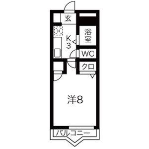 1K 間取り図