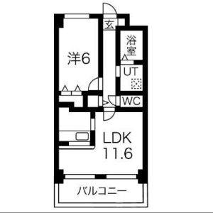 1LDK 間取り図