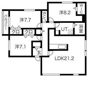 3LDK 間取り図