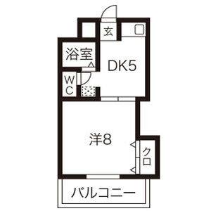 1DK 間取り図
