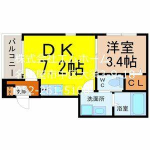 1DK 間取り図
