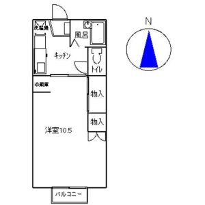 1K 間取り図