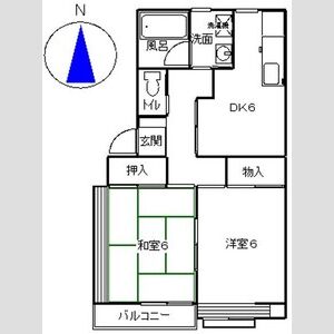 2DK 間取り図