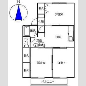 3DK 間取り図