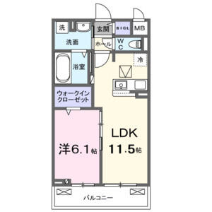 1LDK 間取り図
