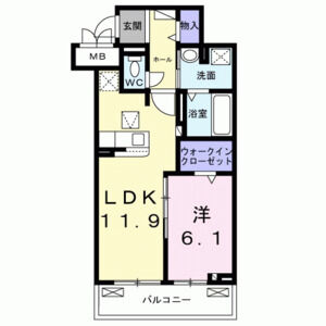 1LDK 間取り図