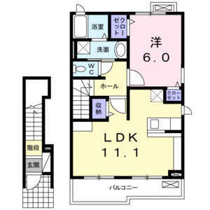 1LDK 間取り図