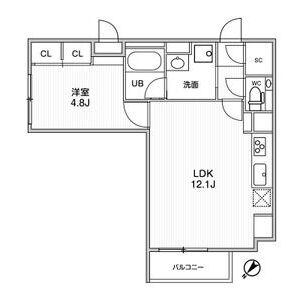 1LDK 間取り図