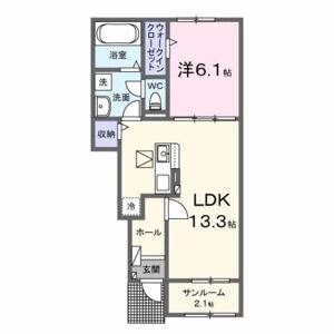 1LDK 間取り図