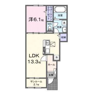 1LDK 間取り図
