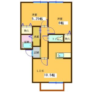 2LDK 間取り図