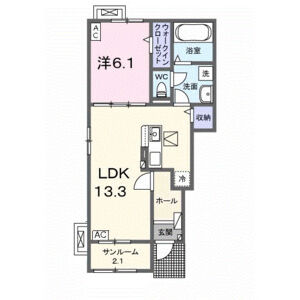 1LDK 間取り図