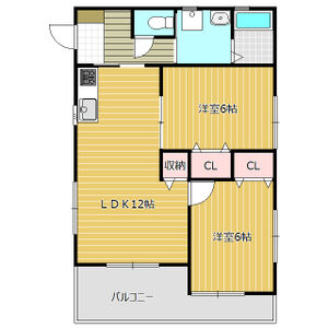 2LDK 間取り図