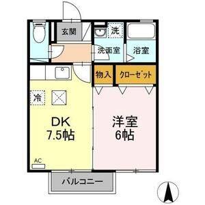 1DK 間取り図
