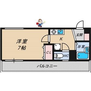 1K 間取り図