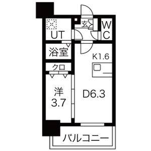 1DK 間取り図