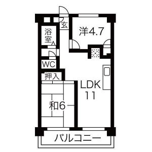 2LDK 間取り図