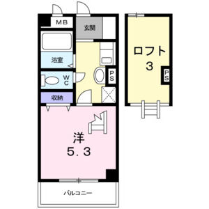 1K 間取り図
