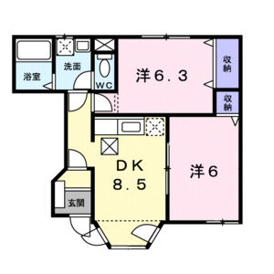 2DK 間取り図