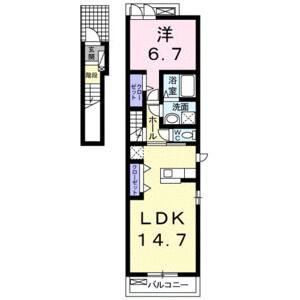 1LDK 間取り図