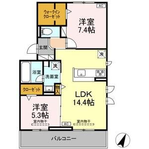 2LDK 間取り図