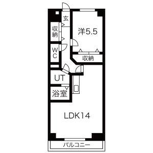 1LDK 間取り図