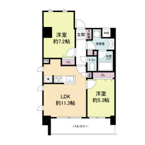 2LDK 間取り図