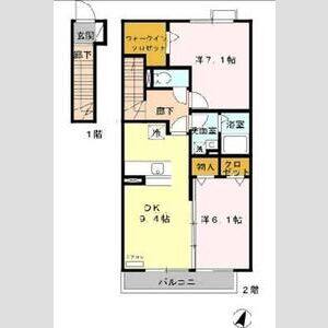2DK 間取り図
