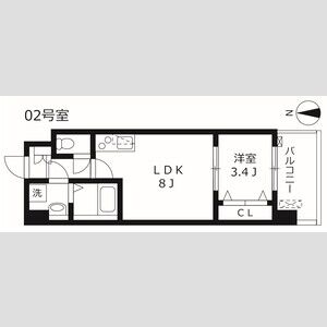 1LDK 間取り図