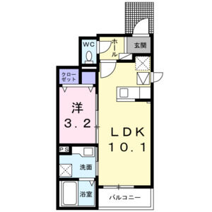 1LDK 間取り図