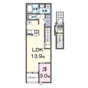 1LDK 間取り図