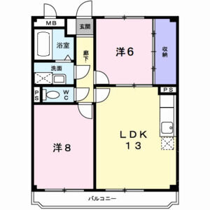 2LDK 間取り図