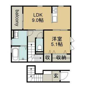 1LDK 間取り図