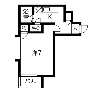 1K 間取り図