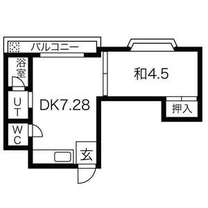 1DK 間取り図