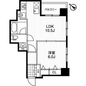 1LDK 間取り図