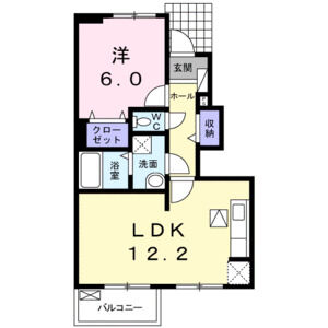 1LDK 間取り図