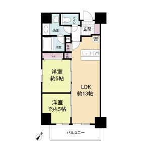 2LDK 間取り図