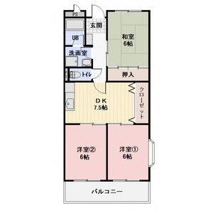 3DK 間取り図