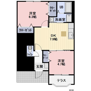 2DK 間取り図